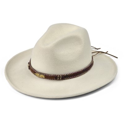 Hoeden - Gårda Toquerville Crushable Wool felt Western hat (crème)