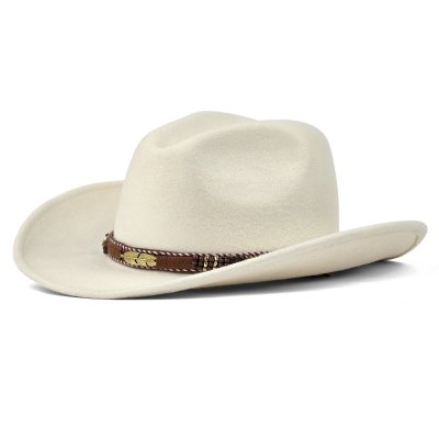 Hoeden - Gårda Toquerville Crushable Wool felt Western hat (crème)
