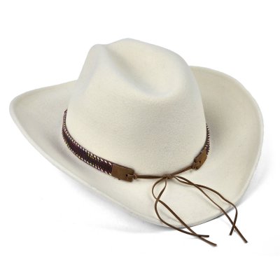 Hoeden - Gårda Toquerville Crushable Wool felt Western hat (crème)
