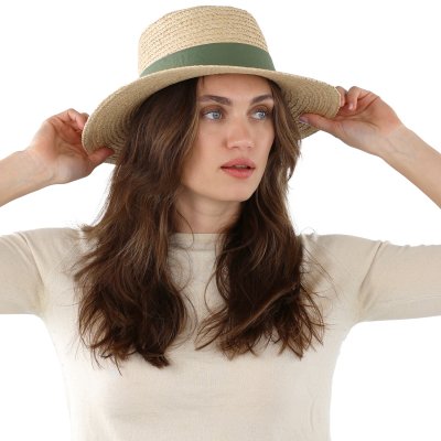 Stro hoed - Gårda Palma Gambler (natuur/groen)