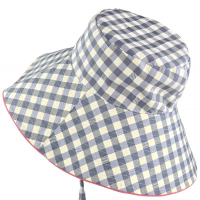Hoeden - Gårda Poppy Checkered sun hat (blauw)