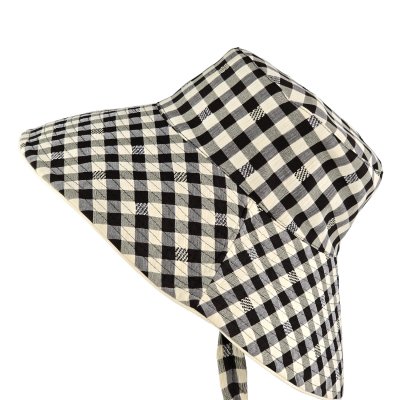 Hoeden - Gårda Poppy Checkered sun hat (zwart)