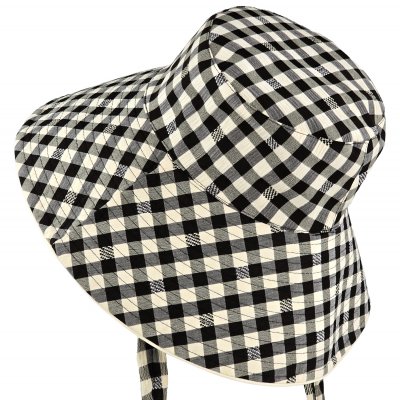 Hoeden - Gårda Poppy Checkered sun hat (zwart)