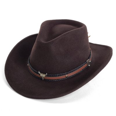 Hoeden - Gårda Santaquin Crushable Wool felt Western hat (bruin)