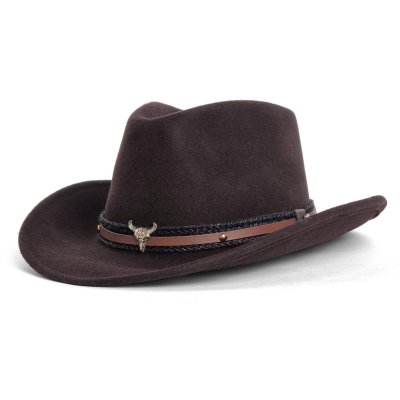 Hoeden - Gårda Santaquin Crushable Wool felt Western hat (bruin)