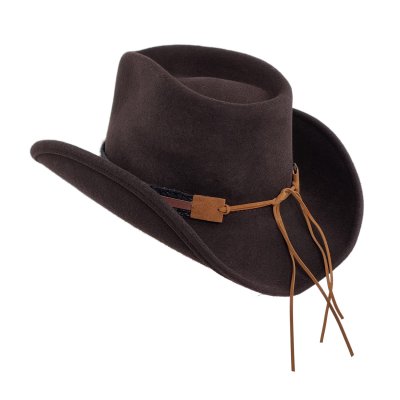Hoeden - Gårda Santaquin Crushable Wool felt Western hat (bruin)