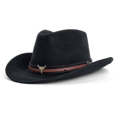 Hoeden - Gårda Santaquin Crushable Wool felt Western hat (zwart)
