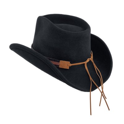 Hoeden - Gårda Santaquin Crushable Wool felt Western hat (zwart)
