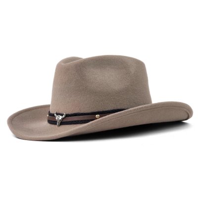 Hoeden - Gårda Santaquin Crushable Wool felt Western hat (taupe)