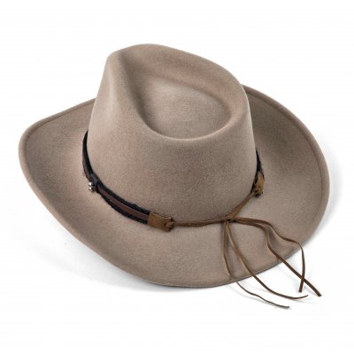 Hoeden - Gårda Santaquin Crushable Wool felt Western hat (taupe)