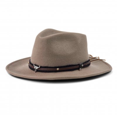 Hoeden - Gårda Santaquin Crushable Wool felt Western hat (taupe)