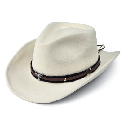 Hoeden - Gårda Santaquin Crushable Wool felt Western hat (wit)