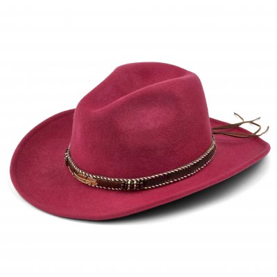 Hoeden - Gårda Toquerville Crushable Wool felt Western hat (rood)