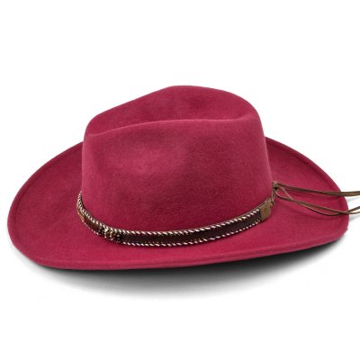Hoeden - Gårda Toquerville Crushable Wool felt Western hat (rood)