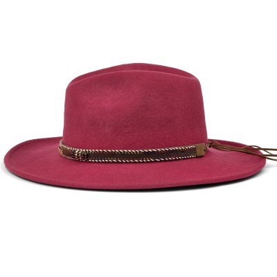 Hoeden - Gårda Toquerville Crushable Wool felt Western hat (rood)