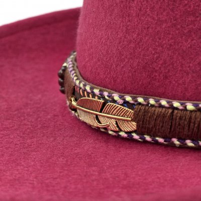 Hoeden - Gårda Toquerville Crushable Wool felt Western hat (rood)