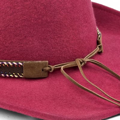 Hoeden - Gårda Toquerville Crushable Wool felt Western hat (rood)