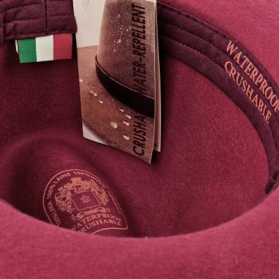 Hoeden - Gårda Toquerville Crushable Wool felt Western hat (rood)