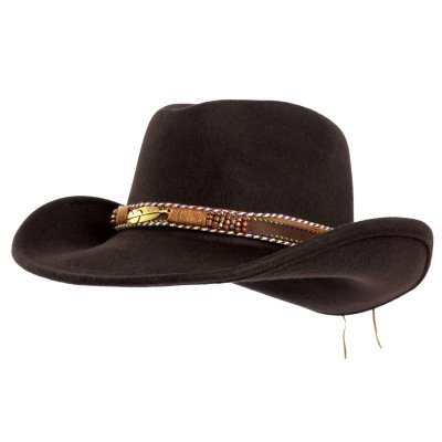 Hoeden - Gårda Toquerville Crushable Wool felt Western hat (bruin)