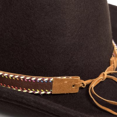 Hoeden - Gårda Toquerville Crushable Wool felt Western hat (bruin)