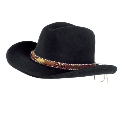 Hoeden - Gårda Toquerville Crushable Wool felt Western hat (zwart)