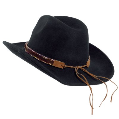 Hoeden - Gårda Toquerville Crushable Wool felt Western hat (zwart)
