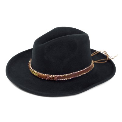 Hoeden - Gårda Toquerville Crushable Wool felt Western hat (zwart)