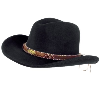 Hoeden - Gårda Toquerville Crushable Wool felt Western hat (zwart)
