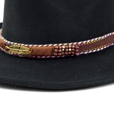 Hoeden - Gårda Toquerville Crushable Wool felt Western hat (zwart)