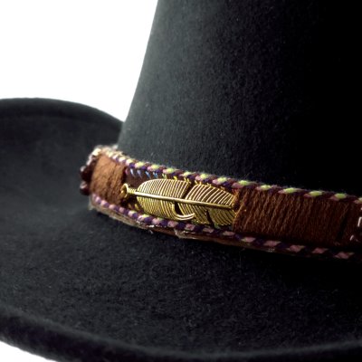 Hoeden - Gårda Toquerville Crushable Wool felt Western hat (zwart)