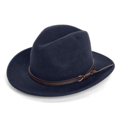 Hoeden - Gårda Vicenza Crushable Wool felt Fedora (blauw)