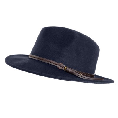 Hoeden - Gårda Vicenza Crushable Wool felt Fedora (blauw)
