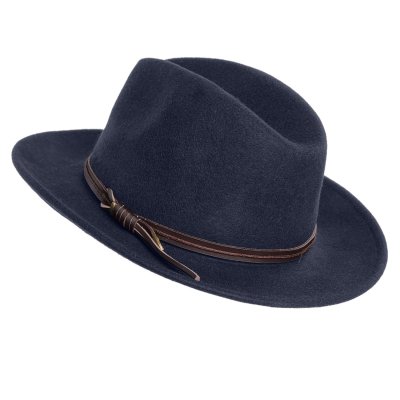 Hoeden - Gårda Vicenza Crushable Wool felt Fedora (blauw)