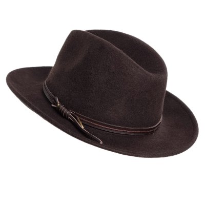 Hoeden - Gårda Vicenza Crushable Wool felt Fedora (bruin)