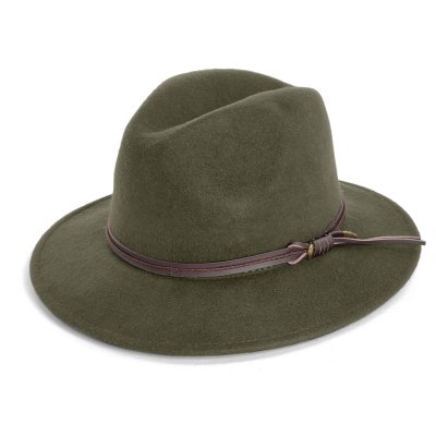 Hoeden - Gårda Vicenza Crushable Wool felt Fedora (groente)