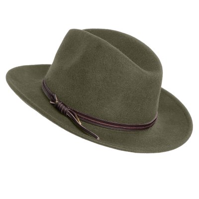 Hoeden - Gårda Vicenza Crushable Wool felt Fedora (groente)