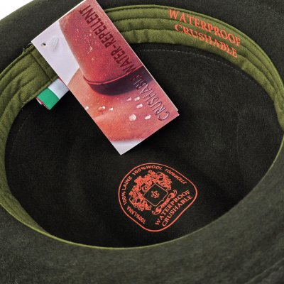 Hoeden - Gårda Volterra Fedora Wool Hat (militair groen/beige)