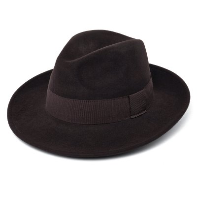 Hoeden - Gårda Volterra Fedora Wool Hat (donkerbruin)