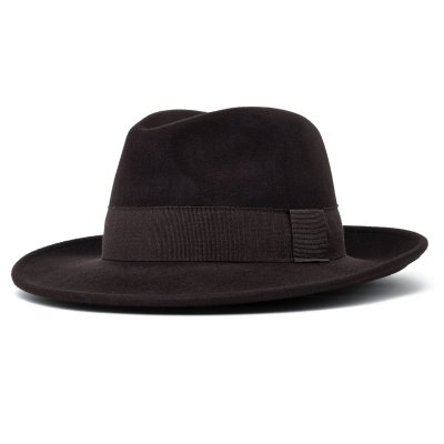 Hoeden - Gårda Volterra Fedora Wool Hat (donkerbruin)