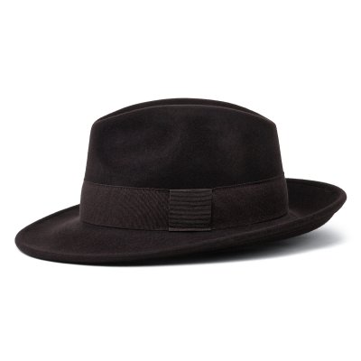 Hoeden - Gårda Volterra Fedora Wool Hat (donkerbruin)