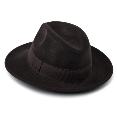 Hoeden - Gårda Volterra Fedora Wool Hat (donkerbruin)