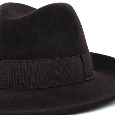 Hoeden - Gårda Volterra Fedora Wool Hat (donkerbruin)