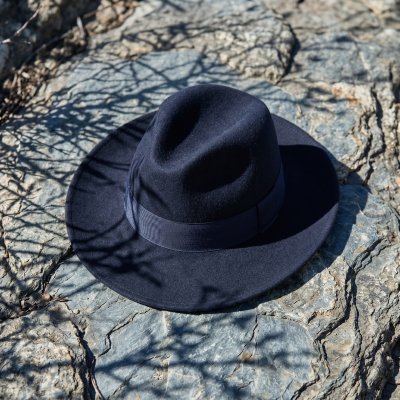 Hoeden - Gårda Volterra Fedora Wool Hat (marineblauw)