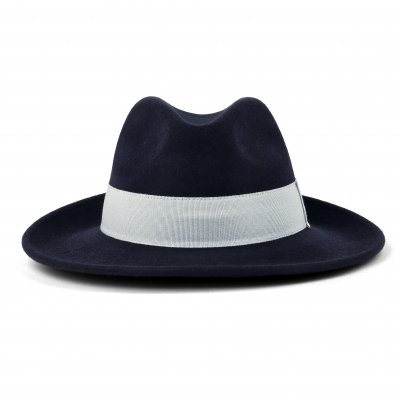 Hoeden - Gårda Volterra Fedora Wool Hat (marineblauw/gebroken wit)
