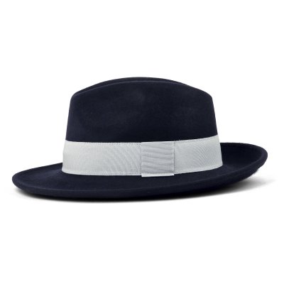 Hoeden - Gårda Volterra Fedora Wool Hat (marineblauw/gebroken wit)