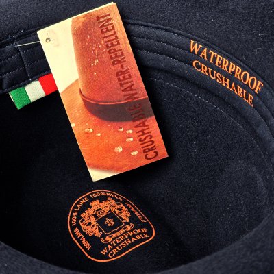 Hoeden - Gårda Volterra Fedora Wool Hat (marineblauw/gebroken wit)