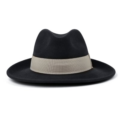 Hoeden - Gårda Volterra Fedora Wool Hat (zwart/crème)