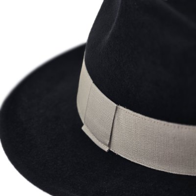 Hoeden - Gårda Volterra Fedora Wool Hat (zwart/crème)