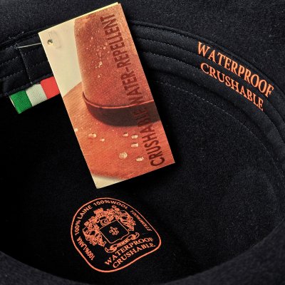 Hoeden - Gårda Volterra Fedora Wool Hat (zwart/crème)