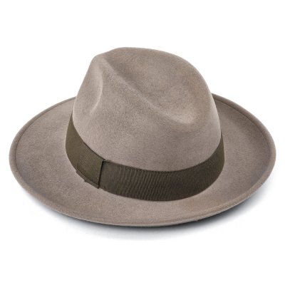Hoeden - Gårda Volterra Fedora Wool Hat (taupe/militair groen)